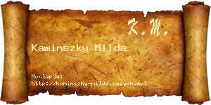 Kaminszky Milda névjegykártya